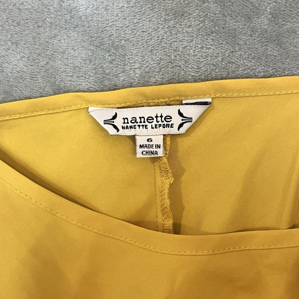 Nanette Lepore Mustard Yellow Lightweight Spaghetti Strap Slip Dress Women’s 6 - Picture 6 of 8